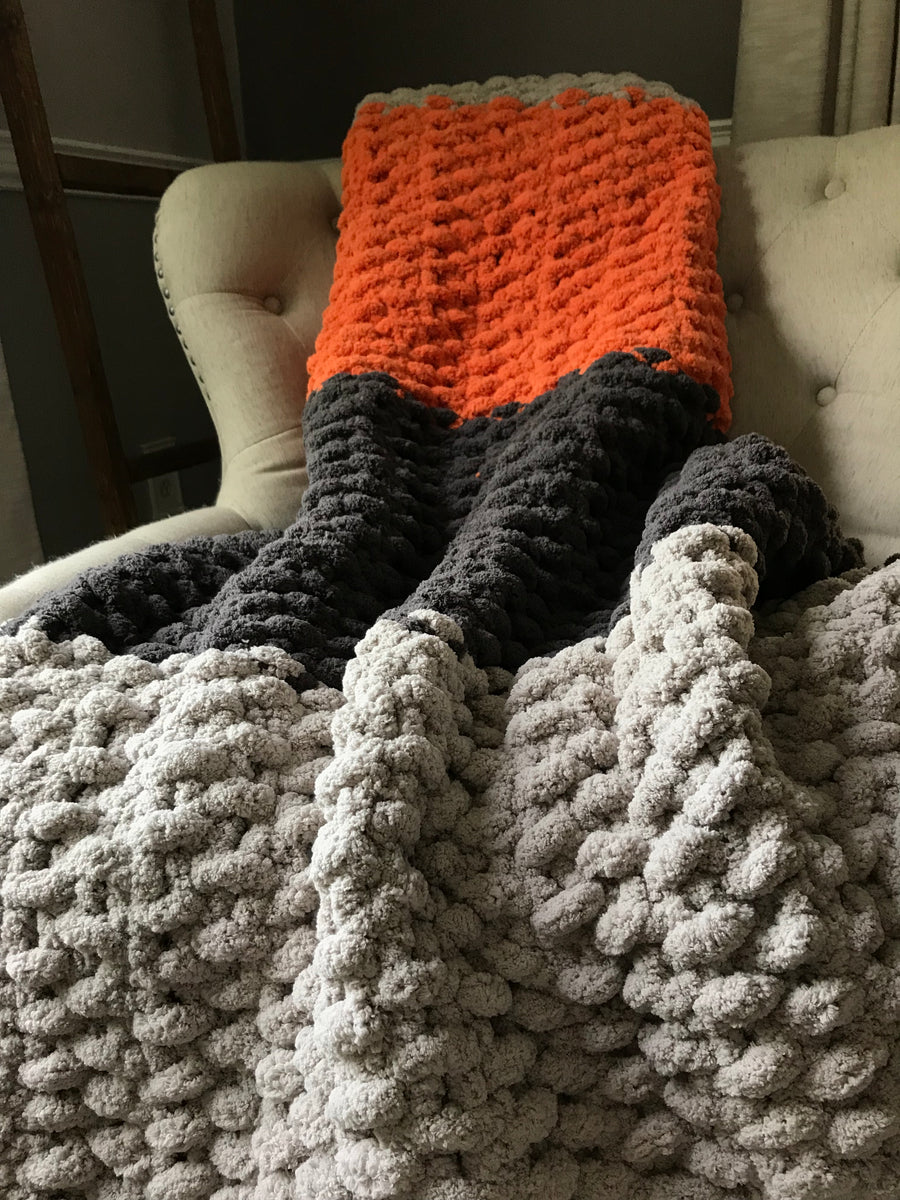 Orange and grey blanket new arrivals