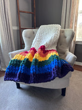 Load image into Gallery viewer, Pride Blanket | Chunky Knit Rainbow Blanket